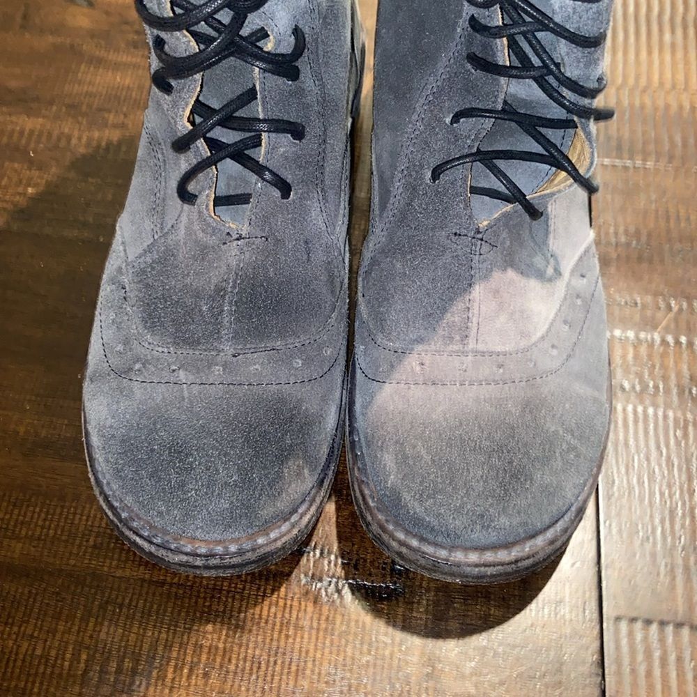 BED|STU Gray Suede Lace-Up Knee Boots - Picture 9 of 12